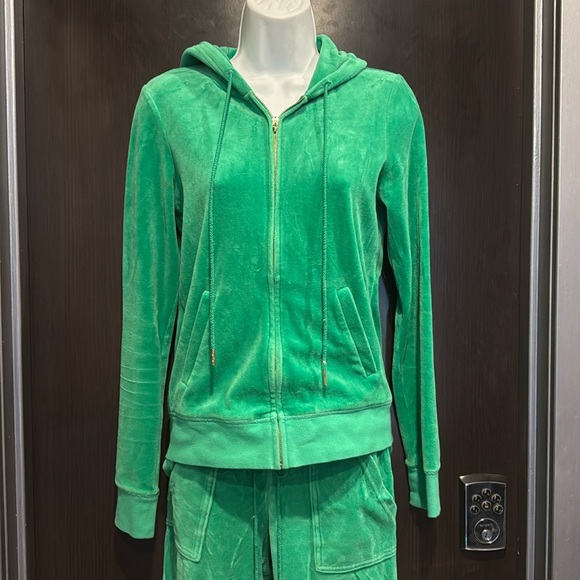 Juicy Couture Tops - Vintage Y2K Juicy Couture Green Velour Hoodie